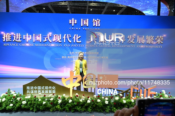 A corner of the China Pavilion at the 7th China International Import Expo in Shanghai, China, on November 6, 2024. 