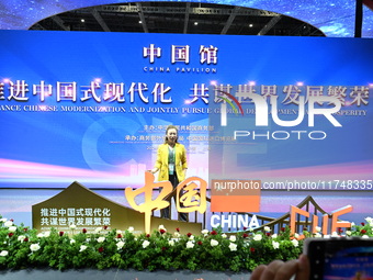 A corner of the China Pavilion at the 7th China International Import Expo in Shanghai, China, on November 6, 2024. (