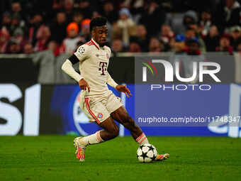 Kingsley Coman of Bayern Munich  controls the ball during the Champions League Round 4 match between Bayern Munich v Benfica at the Allianz...