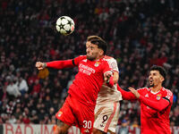 Nicolás Otamendi of Benfica  heads during the Champions League Round 4 match between Bayern Munich v Benfica at the Allianz arena, Munich, G...