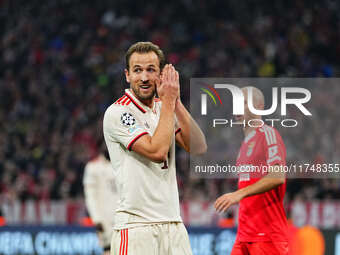 Harry Kane of Bayern Munich  gestures during the Champions League Round 4 match between Bayern Munich v Benfica at the Allianz arena, Munich...