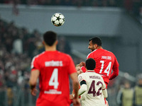 Vangelis Pavlidis of Benfica  heads during the Champions League Round 4 match between Bayern Munich v Benfica at the Allianz arena, Munich,...