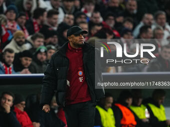 Vincent Kompany of Bayern Munich  gestures during the Champions League Round 4 match between Bayern Munich v Benfica at the Allianz arena, M...