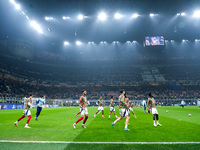 Players of Arsenal durign the warm-up prior the UEFA Champions League 2024/25 League Phase MD4 match between FC Internazionale and Arsenal a...