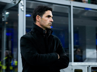 Mikel Arteta Head Coach of Arsenal looks on during the UEFA Champions League 2024/25 League Phase MD4 match between FC Internazionale and Ar...