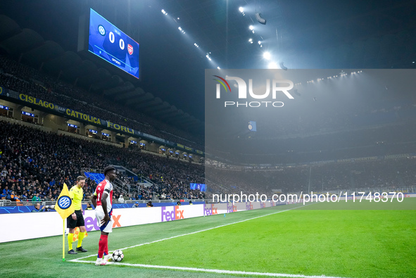 Bukayo Saka of Arsenal during the UEFA Champions League 2024/25 League Phase MD4 match between FC Internazionale and Arsenal at Stadio San S...