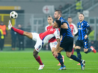 Gabriel Jesus of Arsenal and Stefan de Vrij of FC Internazionale compete for the ball during the UEFA Champions League 2024/25 League Phase...