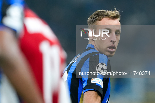 Davide Frattesi of FC Internazionale looks on during the UEFA Champions League 2024/25 League Phase MD4 match between FC Internazionale and...