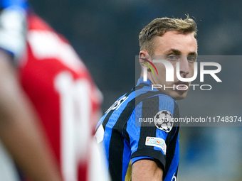 Davide Frattesi of FC Internazionale looks on during the UEFA Champions League 2024/25 League Phase MD4 match between FC Internazionale and...