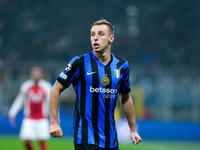 Davide Frattesi of FC Internazionale looks on during the UEFA Champions League 2024/25 League Phase MD4 match between FC Internazionale and...