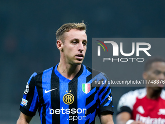 Davide Frattesi of FC Internazionale looks on during the UEFA Champions League 2024/25 League Phase MD4 match between FC Internazionale and...