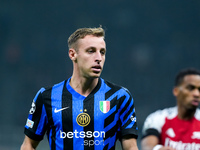 Davide Frattesi of FC Internazionale looks on during the UEFA Champions League 2024/25 League Phase MD4 match between FC Internazionale and...