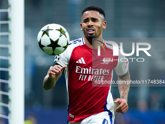 Gabriel Jesus of Arsenal looks dejected during the UEFA Champions League 2024/25 League Phase MD4 match between FC Internazionale and Arsena...