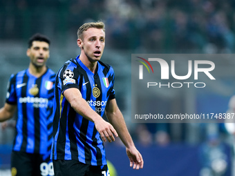 Davide Frattesi of FC Internazionale looks on during the UEFA Champions League 2024/25 League Phase MD4 match between FC Internazionale and...