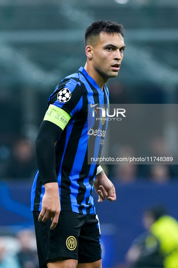 Lautaro Martinez of FC Internazionale looks on during the UEFA Champions League 2024/25 League Phase MD4 match between FC Internazionale and...