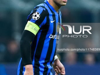 Lautaro Martinez of FC Internazionale looks on during the UEFA Champions League 2024/25 League Phase MD4 match between FC Internazionale and...