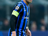 Lautaro Martinez of FC Internazionale looks on during the UEFA Champions League 2024/25 League Phase MD4 match between FC Internazionale and...