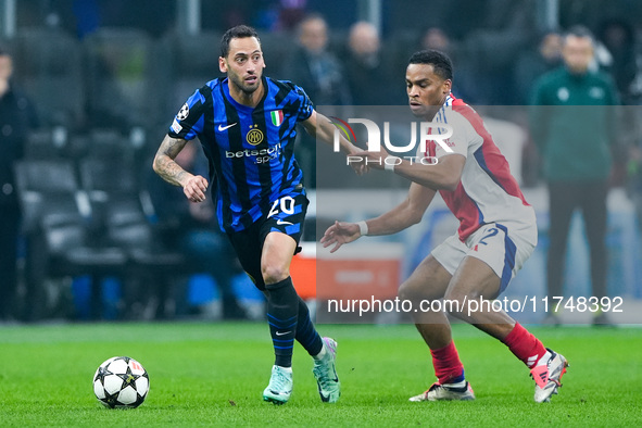 Hakan Calhanoglu of FC Internazionale during the UEFA Champions League 2024/25 League Phase MD4 match between FC Internazionale and Arsenal...