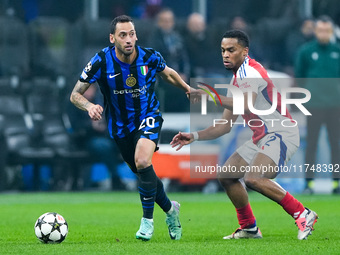 Hakan Calhanoglu of FC Internazionale during the UEFA Champions League 2024/25 League Phase MD4 match between FC Internazionale and Arsenal...