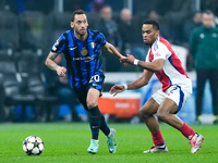 Hakan Calhanoglu of FC Internazionale during the UEFA Champions League 2024/25 League Phase MD4 match between FC Internazionale and Arsenal...