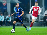 Hakan Calhanoglu of FC Internazionale during the UEFA Champions League 2024/25 League Phase MD4 match between FC Internazionale and Arsenal...