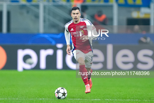 Gabriel Martinelli of Arsenal during the UEFA Champions League 2024/25 League Phase MD4 match between FC Internazionale and Arsenal at Stadi...