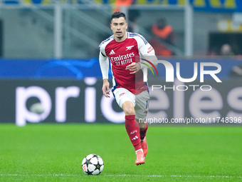 Gabriel Martinelli of Arsenal during the UEFA Champions League 2024/25 League Phase MD4 match between FC Internazionale and Arsenal at Stadi...