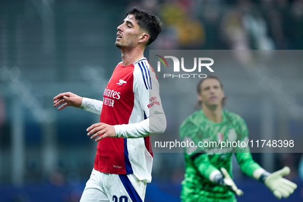 Kai Havertz of Arsenal looks dejected during the UEFA Champions League 2024/25 League Phase MD4 match between FC Internazionale and Arsenal...