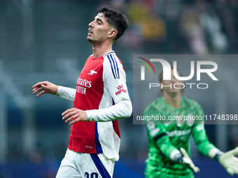 Kai Havertz of Arsenal looks dejected during the UEFA Champions League 2024/25 League Phase MD4 match between FC Internazionale and Arsenal...