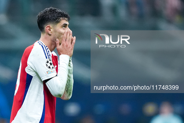 Kai Havertz of Arsenal looks dejected during the UEFA Champions League 2024/25 League Phase MD4 match between FC Internazionale and Arsenal...