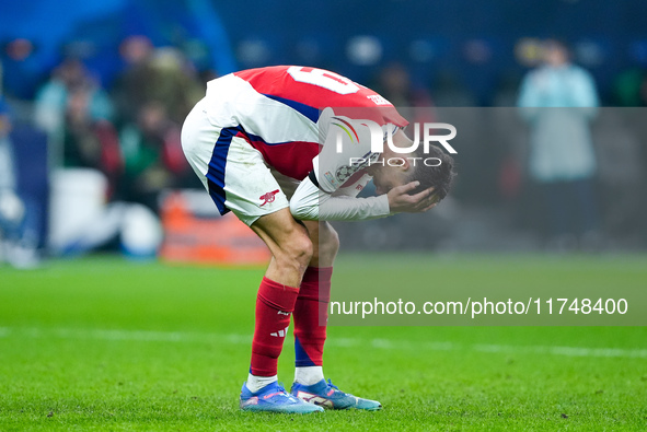 Kai Havertz of Arsenal looks dejected during the UEFA Champions League 2024/25 League Phase MD4 match between FC Internazionale and Arsenal...