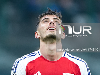 Kai Havertz of Arsenal looks dejected during the UEFA Champions League 2024/25 League Phase MD4 match between FC Internazionale and Arsenal...