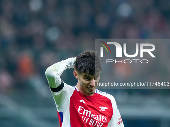 Kai Havertz of Arsenal looks dejected during the UEFA Champions League 2024/25 League Phase MD4 match between FC Internazionale and Arsenal...