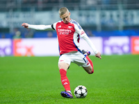 Oleksandr Zinchenko of Arsenal during the UEFA Champions League 2024/25 League Phase MD4 match between FC Internazionale and Arsenal at Stad...