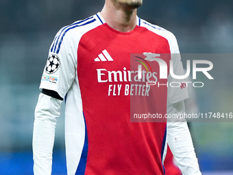 Kai Havertz of Arsenal looks on during the UEFA Champions League 2024/25 League Phase MD4 match between FC Internazionale and Arsenal at Sta...