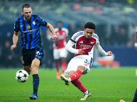 Ethan Nwaneri of Arsenal during the UEFA Champions League 2024/25 League Phase MD4 match between FC Internazionale and Arsenal at Stadio San...