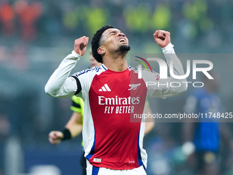 Ethan Nwaneri of Arsenal looks dejected during the UEFA Champions League 2024/25 League Phase MD4 match between FC Internazionale and Arsena...