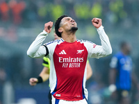 Ethan Nwaneri of Arsenal looks dejected during the UEFA Champions League 2024/25 League Phase MD4 match between FC Internazionale and Arsena...