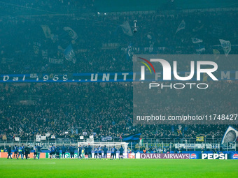 Players of FC Internazionale celebrate the victory during the UEFA Champions League 2024/25 League Phase MD4 match between FC Internazionale...