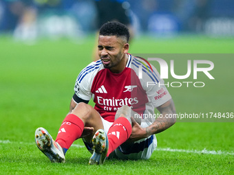 Gabriel Jesus of Arsenal looks dejected at the end of the UEFA Champions League 2024/25 League Phase MD4 match between FC Internazionale and...