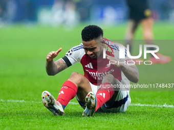 Gabriel Jesus of Arsenal looks dejected at the end of the UEFA Champions League 2024/25 League Phase MD4 match between FC Internazionale and...