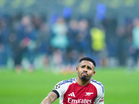 Gabriel Jesus of Arsenal looks dejected at the end of the UEFA Champions League 2024/25 League Phase MD4 match between FC Internazionale and...