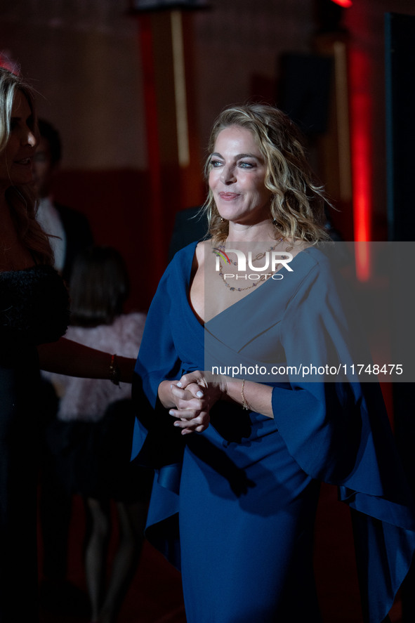 Claudia Gerini attends the Red Cross Ball in Rome, Italy, on November 6, 2024. 