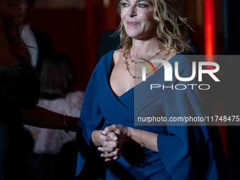 Claudia Gerini attends the Red Cross Ball in Rome, Italy, on November 6, 2024. (