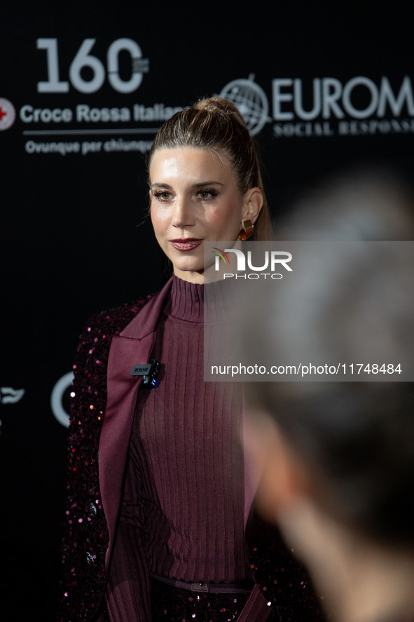 Nicoletta Romanoff attends the Red Cross Ball in Rome, Italy, on November 6, 2024. 