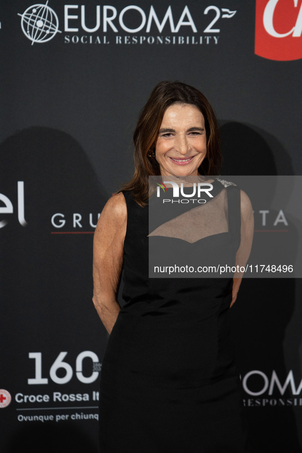 Lina Sastri attends the Red Cross Ball in Rome, Italy, on November 6, 2024. 