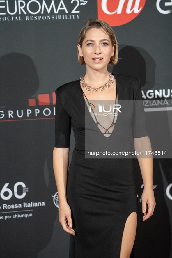 Federica De Benedittis attends the Red Cross Ball in Rome, Italy, on November 6, 2024. 