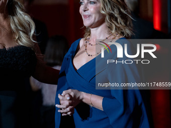 Claudia Gerini attends the Red Cross Ball in Rome, Italy, on November 6, 2024. (