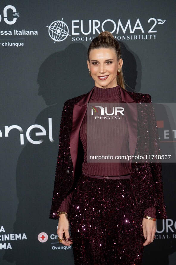 Nicoletta Romanoff attends the Red Cross Ball in Rome, Italy, on November 6, 2024. 