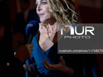 Claudia Gerini attends the Red Cross Ball in Rome, Italy, on November 6, 2024. (